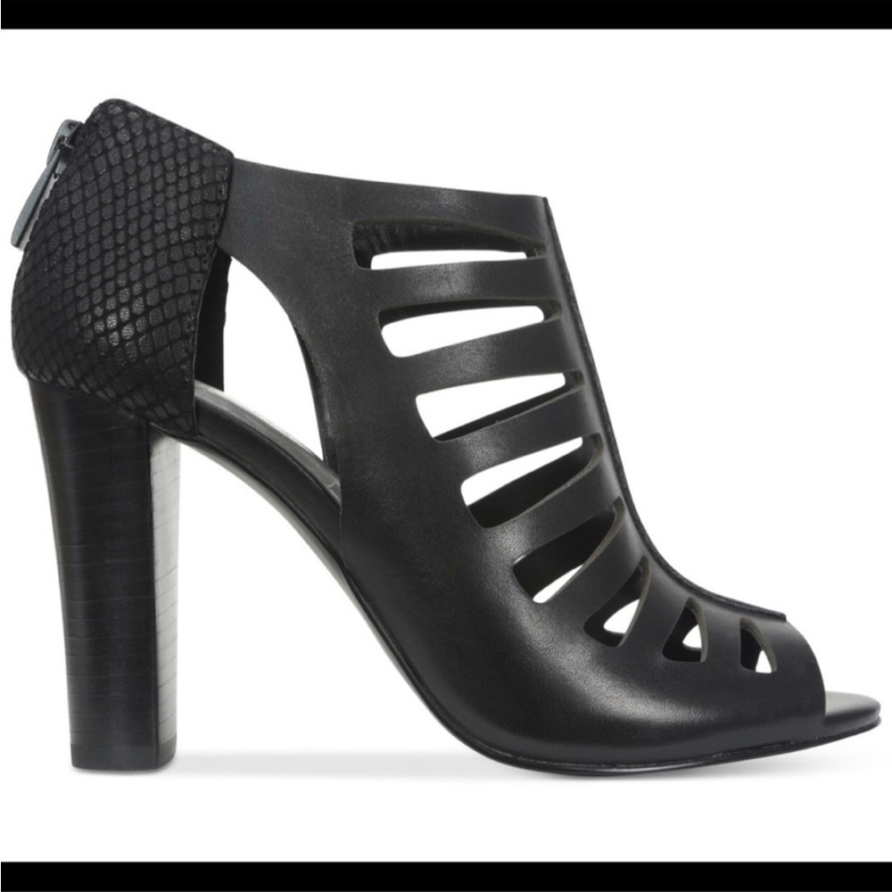 Tahari Lindy Cage Peep Toe Zip Sandal Heel Bootie Womens SZ 9.5